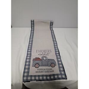 Farmers Market Pumpkin Picking Harvest Corn Maze Fall Table Runner 67"